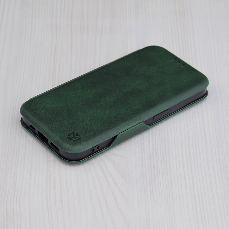 Husa 360° iPhone 15 Pro Max Techsuit Safe Wallet Plus, verde