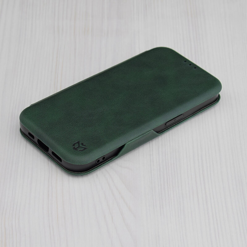 Husa 360° iPhone 15 Plus Techsuit Safe Wallet Plus, verde