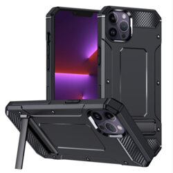 Husa antisoc iPhone 13 Pro Techsuit Hybrid Armor Kickstand, negru