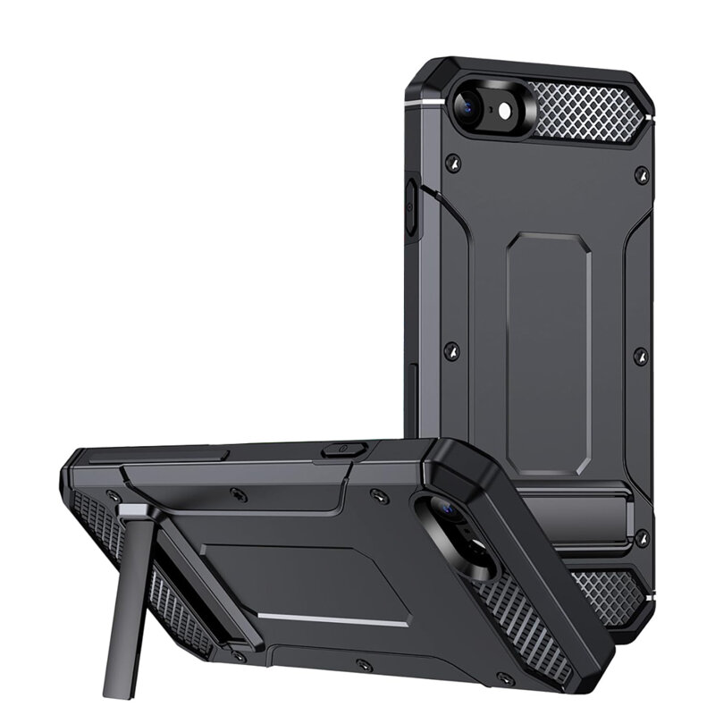 Husa antisoc iPhone 8 Techsuit Hybrid Armor Kickstand, negru