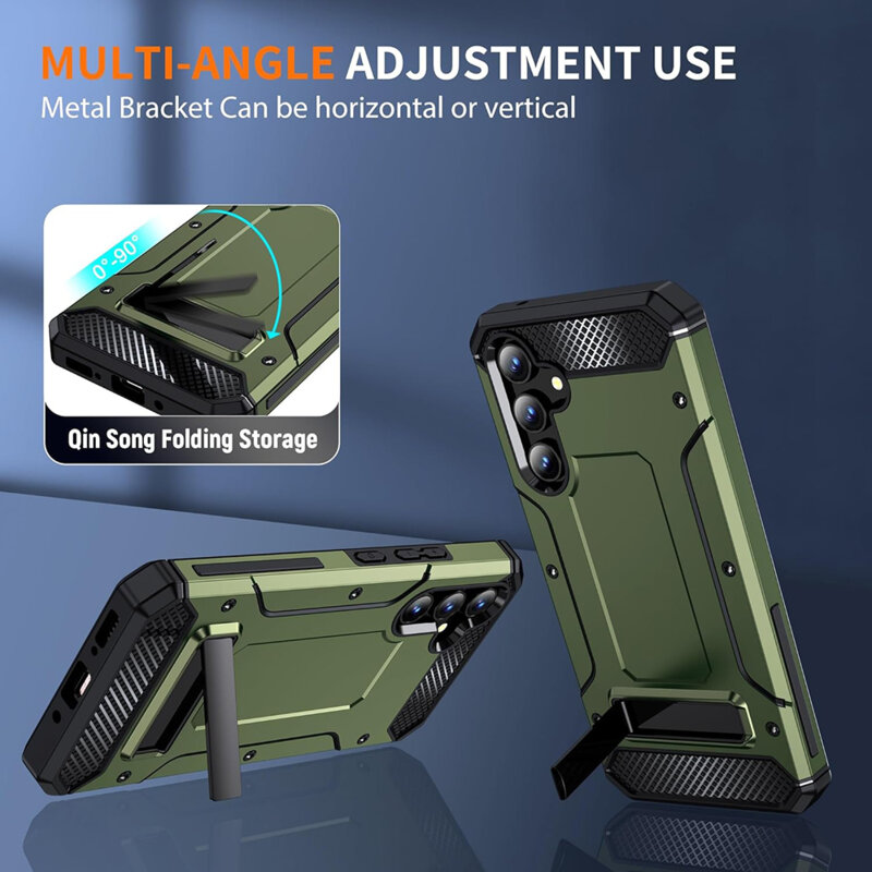 Husa antisoc Samsung Galaxy A54 Techsuit Hybrid Armor Kickstand, verde
