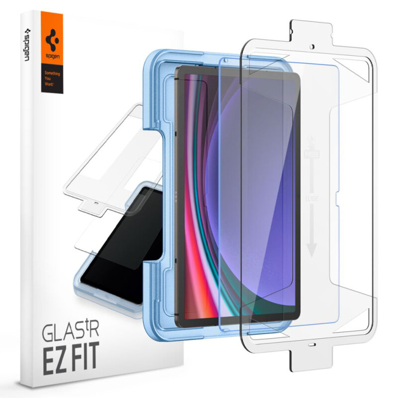 Folie sticla Samsung Galaxy Tab S8 Ultra Spigen Glas.t R Ez Fit 9H, transparenta