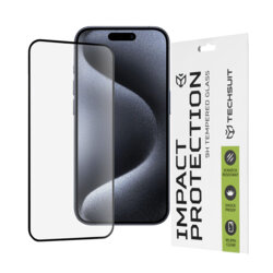 Folie sticla iPhone 15 Pro Techsuit 111D Full Glue Full Cover, negru
