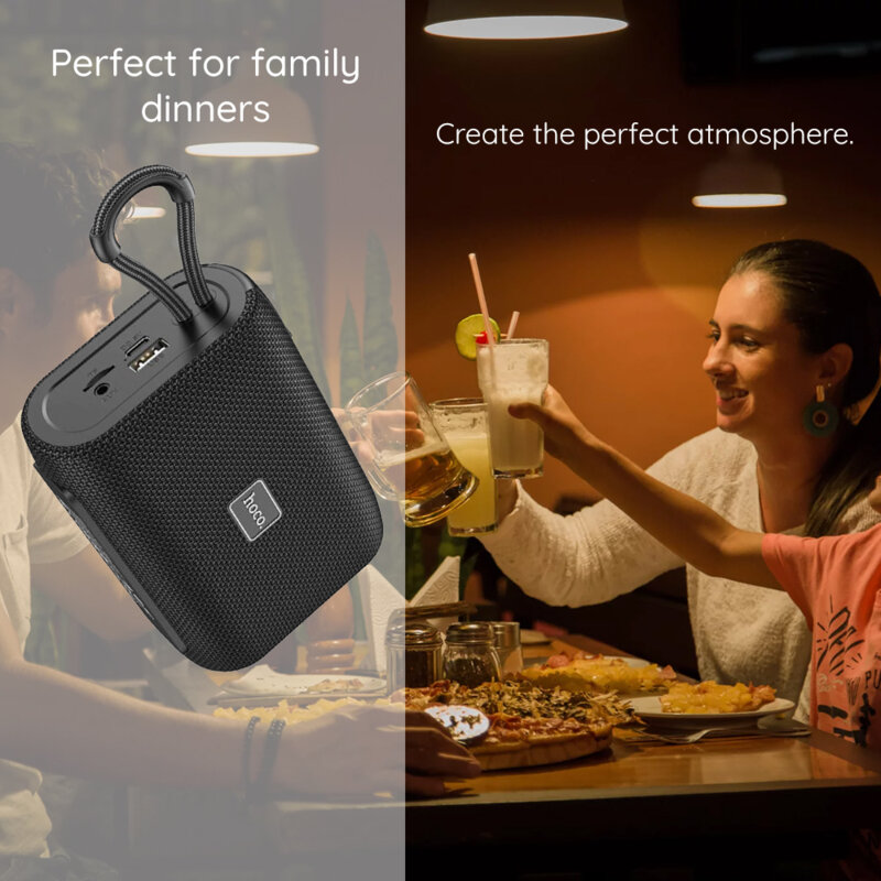 Mini boxa wireless portabila + casti Bluetooth Hoco HC15, negru
