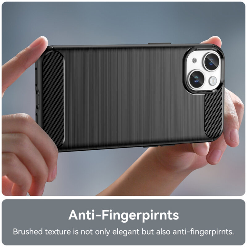 Husa iPhone 15 Techsuit Carbon Silicone, negru