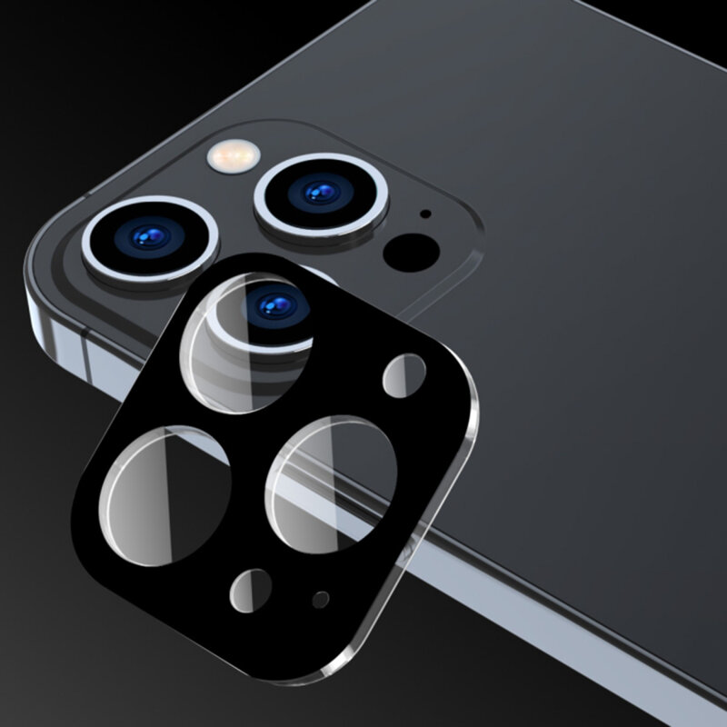 Folie camera iPhone 15 Pro Max Techsuit Full Glass, negru