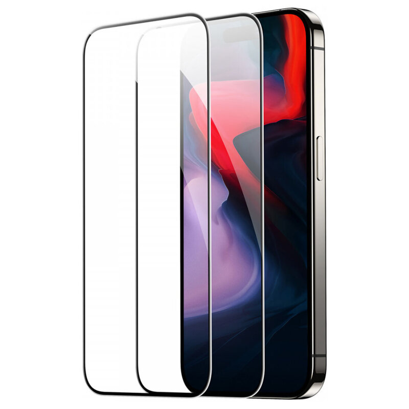[Pachet 2x] Folie sticla iPhone 15 Pro Max ESR Tempered Glass, negru