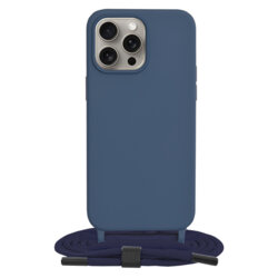Husa cu snur iPhone 15 Pro Max Techsuit Crossbody Lanyard, albastru