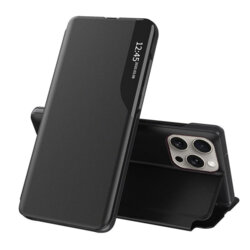 Husa iPhone 15 Pro Max Eco Leather View flip tip carte, negru
