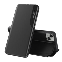 Husa iPhone 15 Plus Eco Leather View flip tip carte, negru