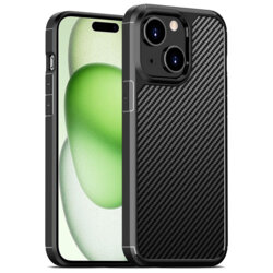 Husa iPhone 15 Techsuit CarbonFuse transparenta, negru