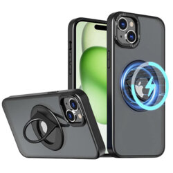 Husa MagSafe iPhone 15 Plus Techsuit Ghost Holder, negru