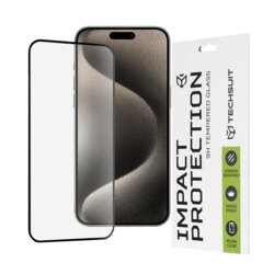 Folie sticla iPhone 15 Pro Max Techsuit 111D Full Glue Full Cover, negru