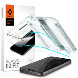 [Pachet 2x] Folie iPhone 15 Pro Max Spigen Glas.tR EZ Fit, transparenta