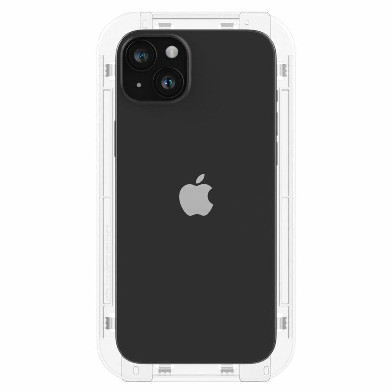 Folie iPhone 15 Plus Spigen Glas.tR EZ Fit, negru