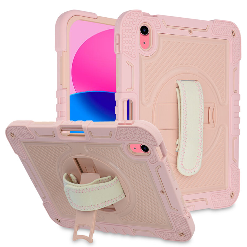 Husa iPad 10 (2022) 10.9 Techsuit StripeShell 360, roz