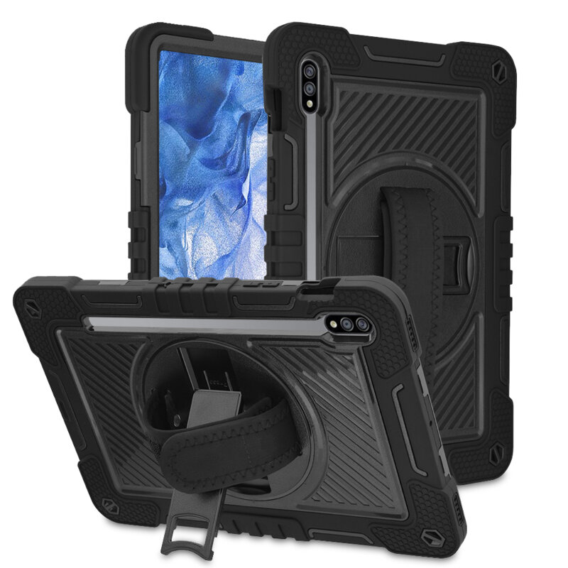 Husa Samsung Galaxy Tab S8 Techsuit StripeShell 360, negru