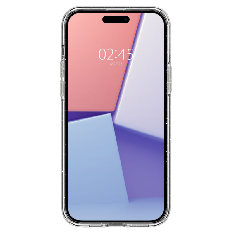 Husa iPhone 15 Spigen Liquid Crystal Glitter, Crystal Quartz