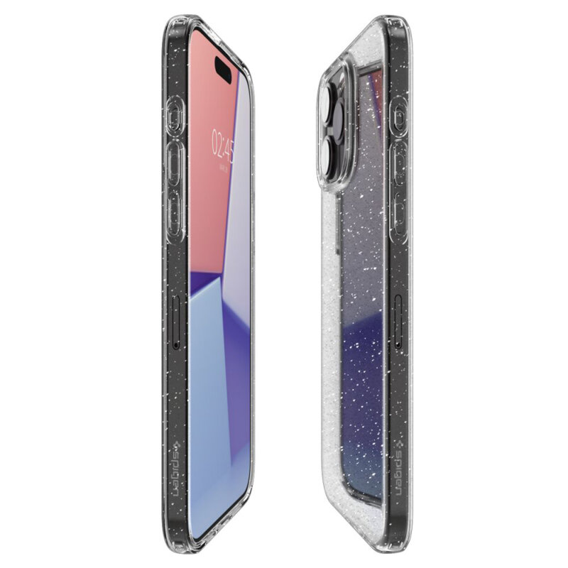 Husa iPhone 15 Pro Max Spigen Liquid Crystal Glitter, Crystal Quartz