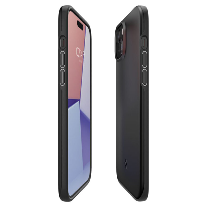 Husa iPhone 15 Plus Spigen Thin Fit, negru