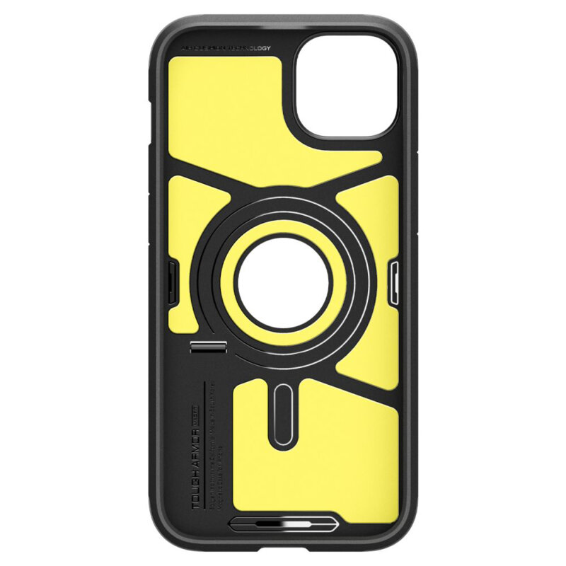 Husa iPhone 15 Spigen Tough Armor MagSafe, negru