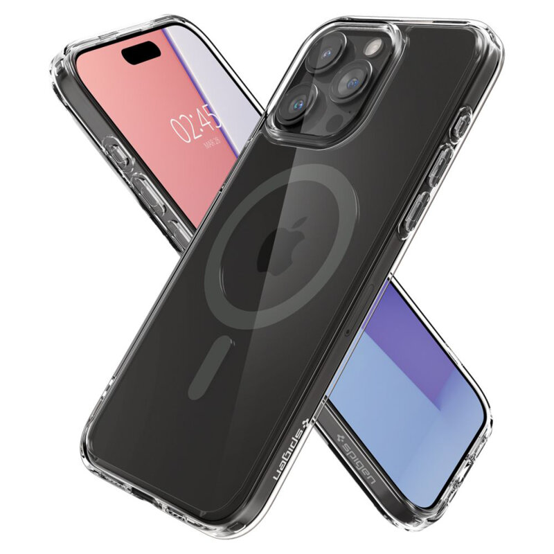 Husa iPhone 15 Pro Max Spigen Ultra Hybrid MagSafe, gri