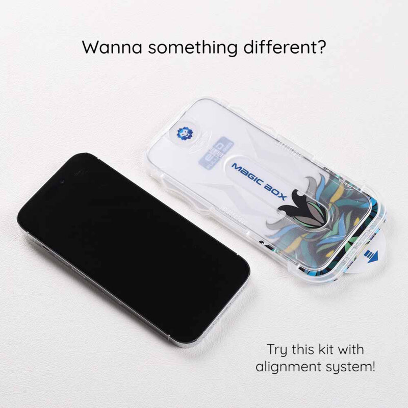 Folie sticla iPhone 15 Lito Magic Glass Box D+ Tools, transparenta