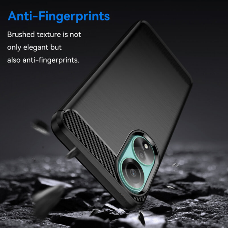 Husa Oppo A78 4G Techsuit Carbon Silicone, negru