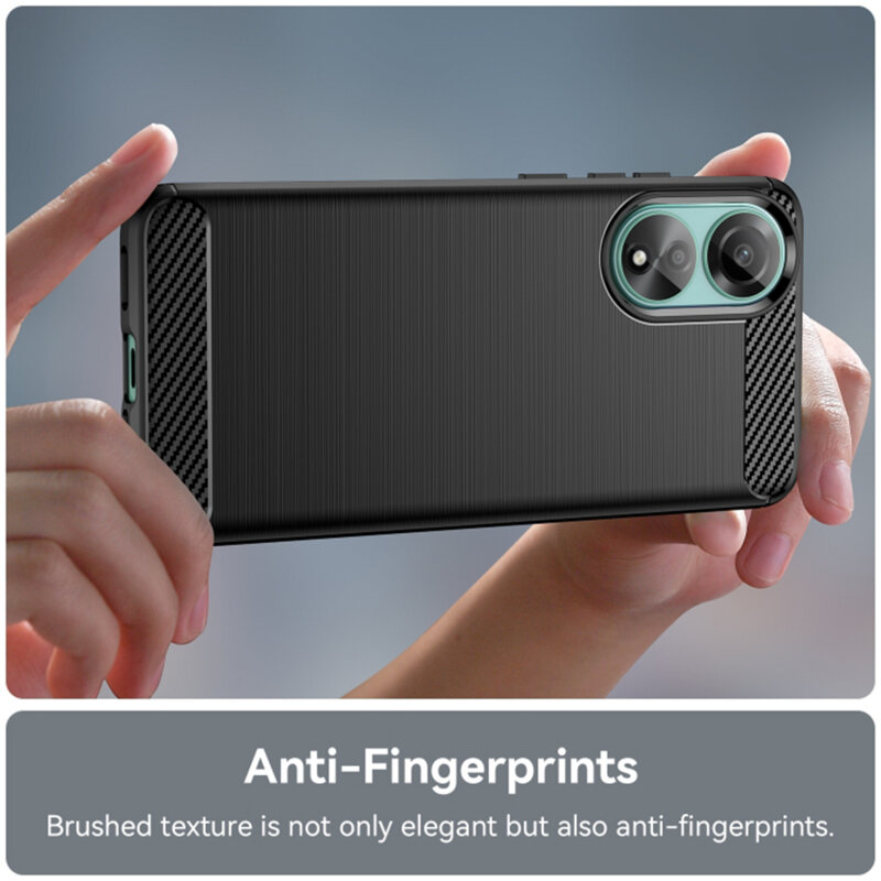 Husa Oppo A78 4G Techsuit Carbon Silicone, negru