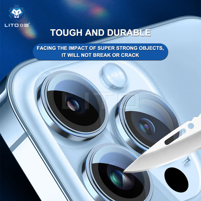 Folie sticla iPhone 15 Camera Protector Lito S+, roz