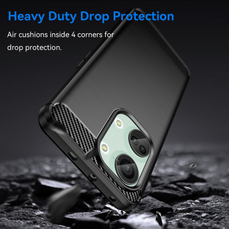 Husa OnePlus Nord 3 Techsuit Carbon Silicone, negru