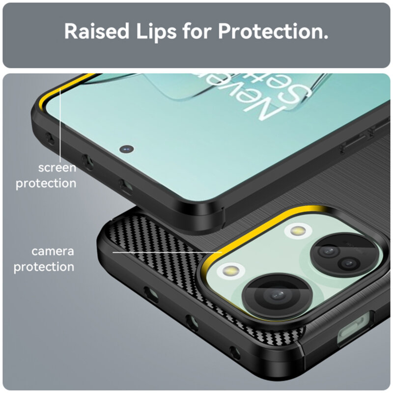 Husa OnePlus Nord 3 Techsuit Carbon Silicone, negru