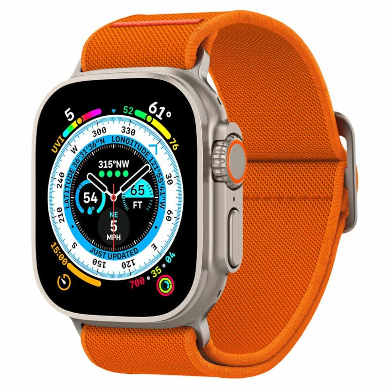 Curea Apple Watch 9 45mm Spigen Fit Lite Ultra, portocaliu