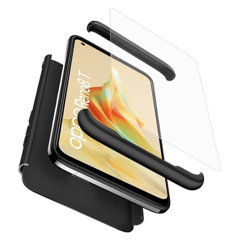 [Pachet 360°] Husa + folie Oppo Reno8 T 5G GKK Original, negru
