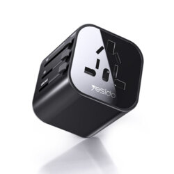 Adaptor calatorie EU, UK, US, AUS Yesido MC09, negru