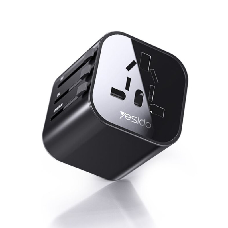Adaptor calatorie EU, UK, US, AUS Yesido MC09, negru