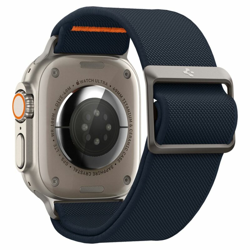 Curea Apple Watch 9 45mm Spigen Fit Lite Ultra, bleumarin