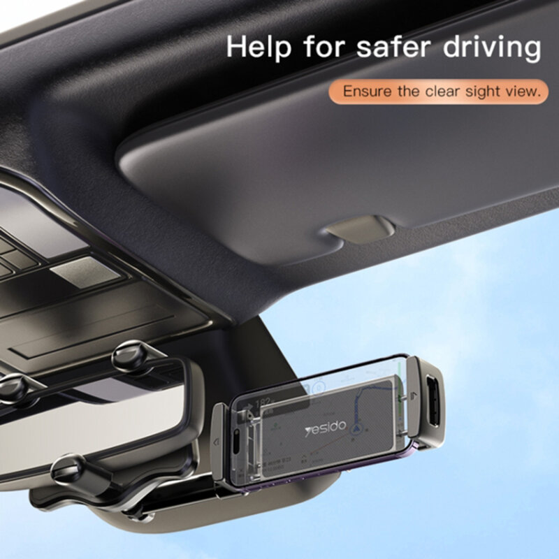 Suport telefon oglinda retrovizoare Yesido C196, negru