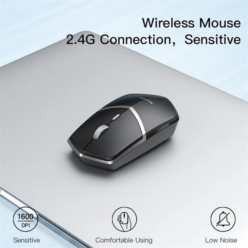 Mouse wireless pentru laptop, PC Yesido KB16, negru
