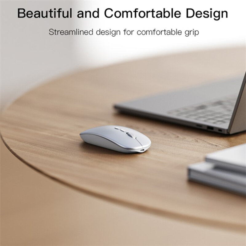 Mouse Wireless pentru laptop, PC, 1600DPI Yesido KB15, argintiu