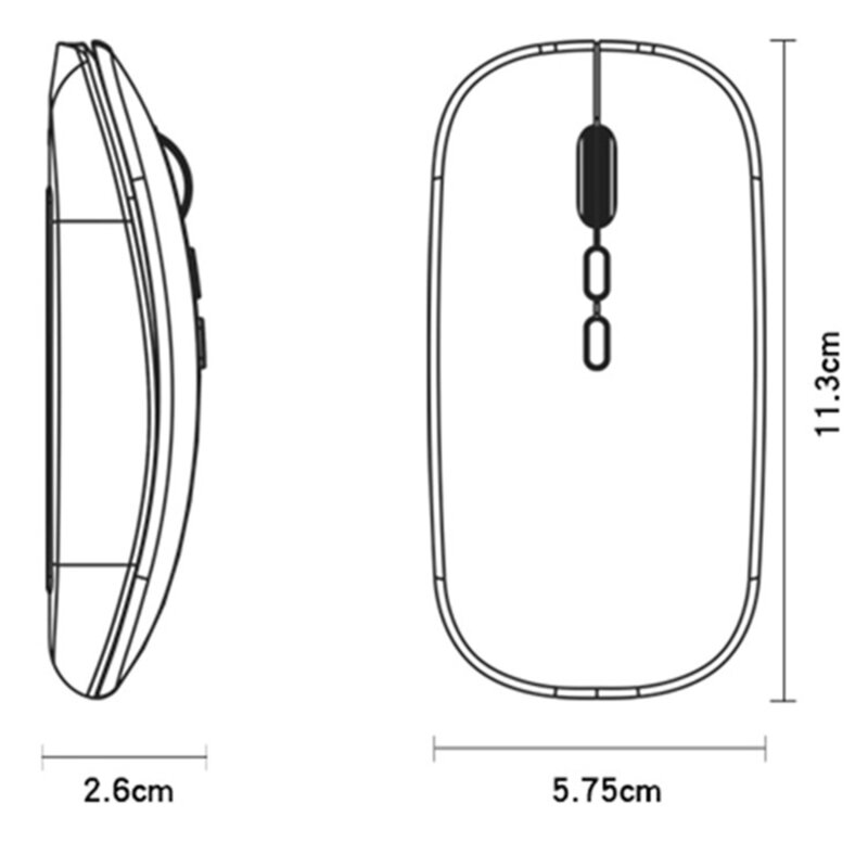 Mouse Wireless pentru laptop, PC, 1600DPI Yesido KB15, argintiu