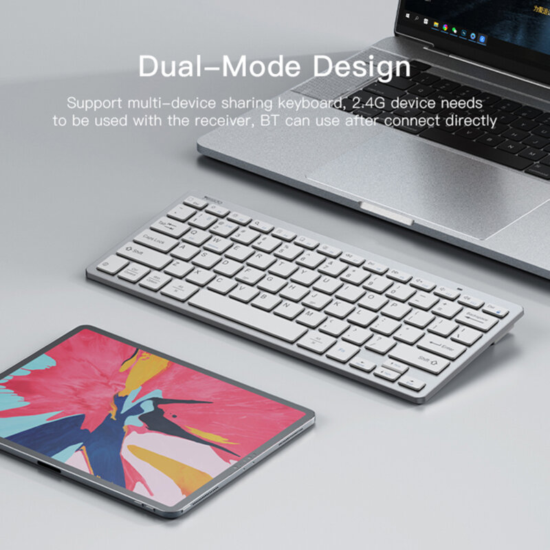 Mini tastatura inteligenta wireless Yesido KB11, alb