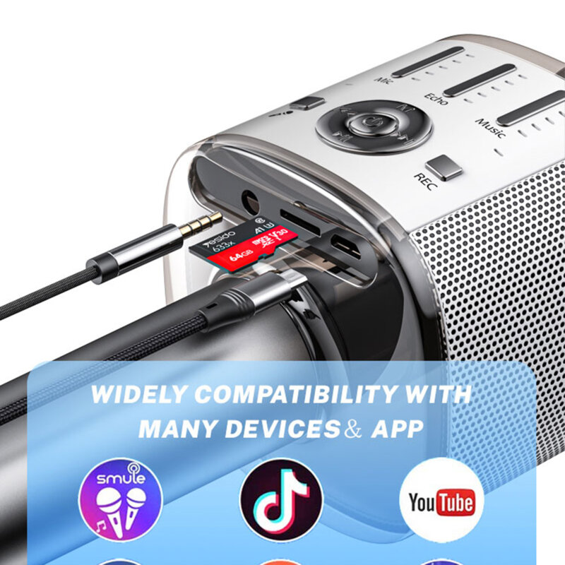 Microfon karaoke, wireless, portabil Yesido KR10, negru