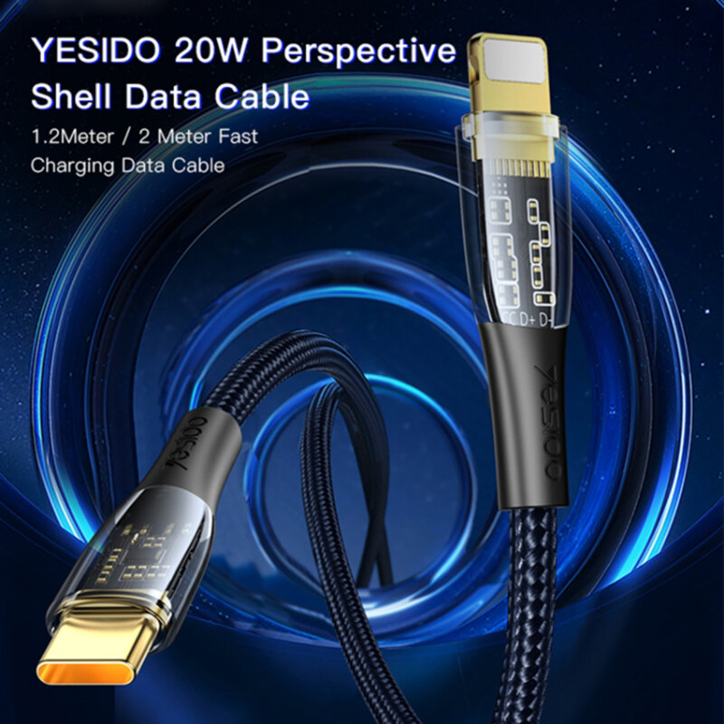 Cablu date Type-C la Lightning Yesido CA101, 20W, 1.2m, negru