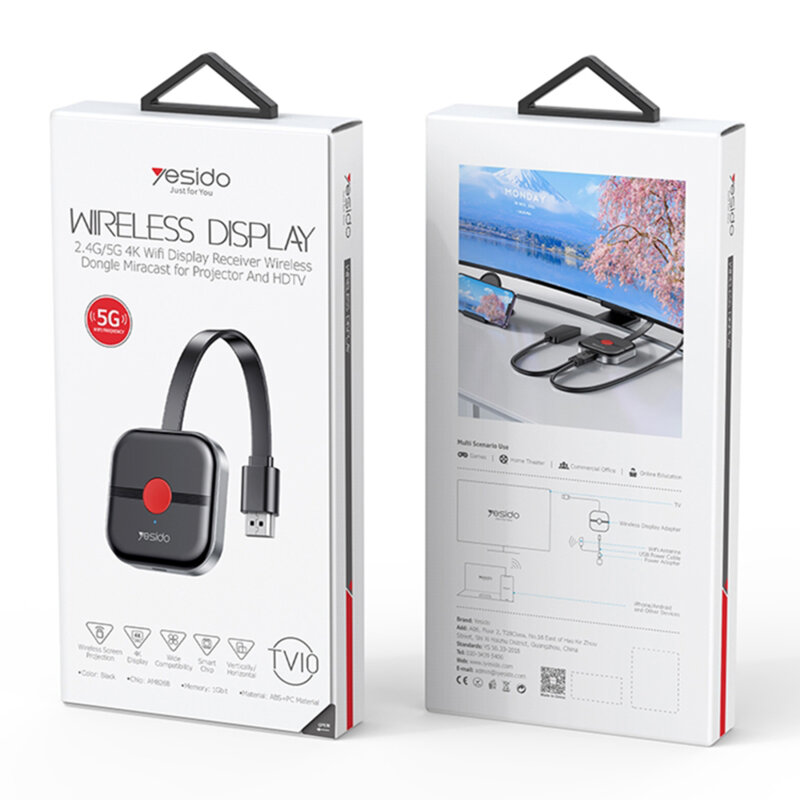 Receiver Wireless HD Yesido TV10 5G, negru