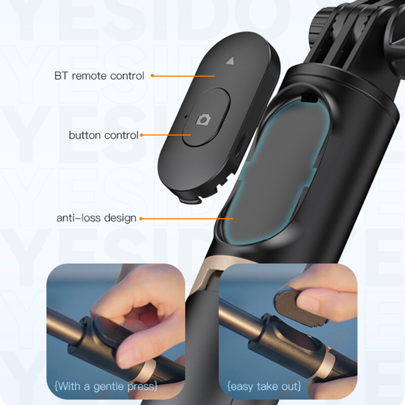 Selfie stick cu telecomanda si trepied Yesido SF14, negru