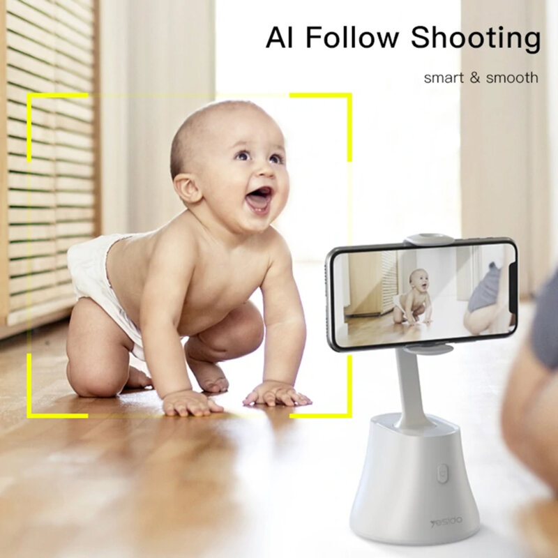 Selfie stick inteligent cu suport Yesido SF10, 360°, negru