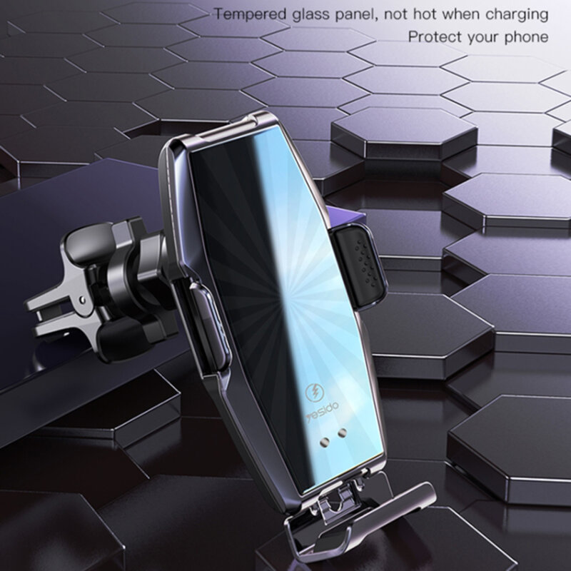 Suport telefon auto wireless universal Yesido C189, 15W, negru