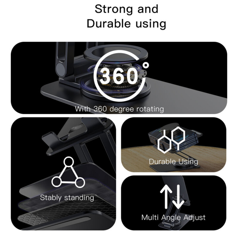 Suport tableta/telefon birou, aluminiu Yesido C184, gri