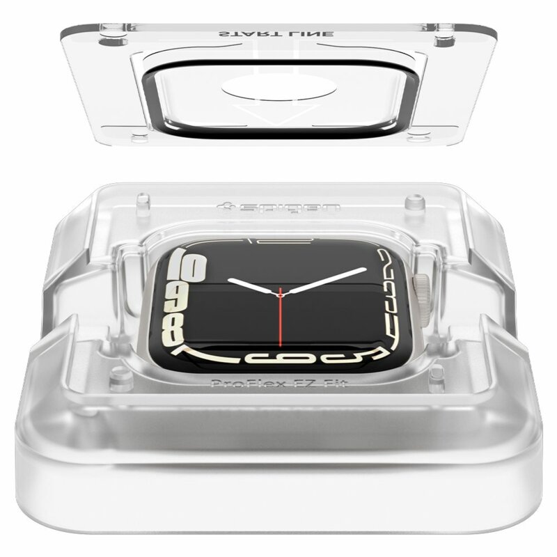 [Pachet 2x] Folie Apple Watch 9 45mm Spigen ProFlex EZ Fit, transparenta